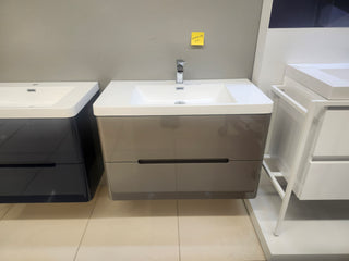 36" Geo Urban Grey  Wall Vanity with Countertop Combo (as is)