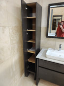 49" Vanico E129 Desk Vanity & Countertop Combo with Mirror and Linen (as is) l11-6