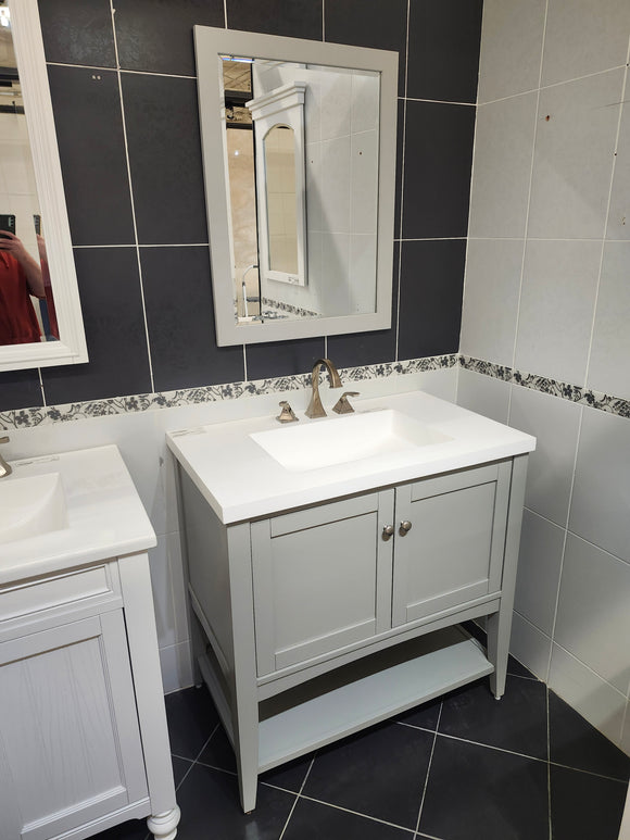 36" Fairmont Americana & Countertop Combo with Mirror (as is)