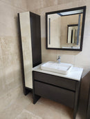 49" Vanico E129 Desk Vanity & Countertop Combo with Mirror and Linen (as is) l11-1