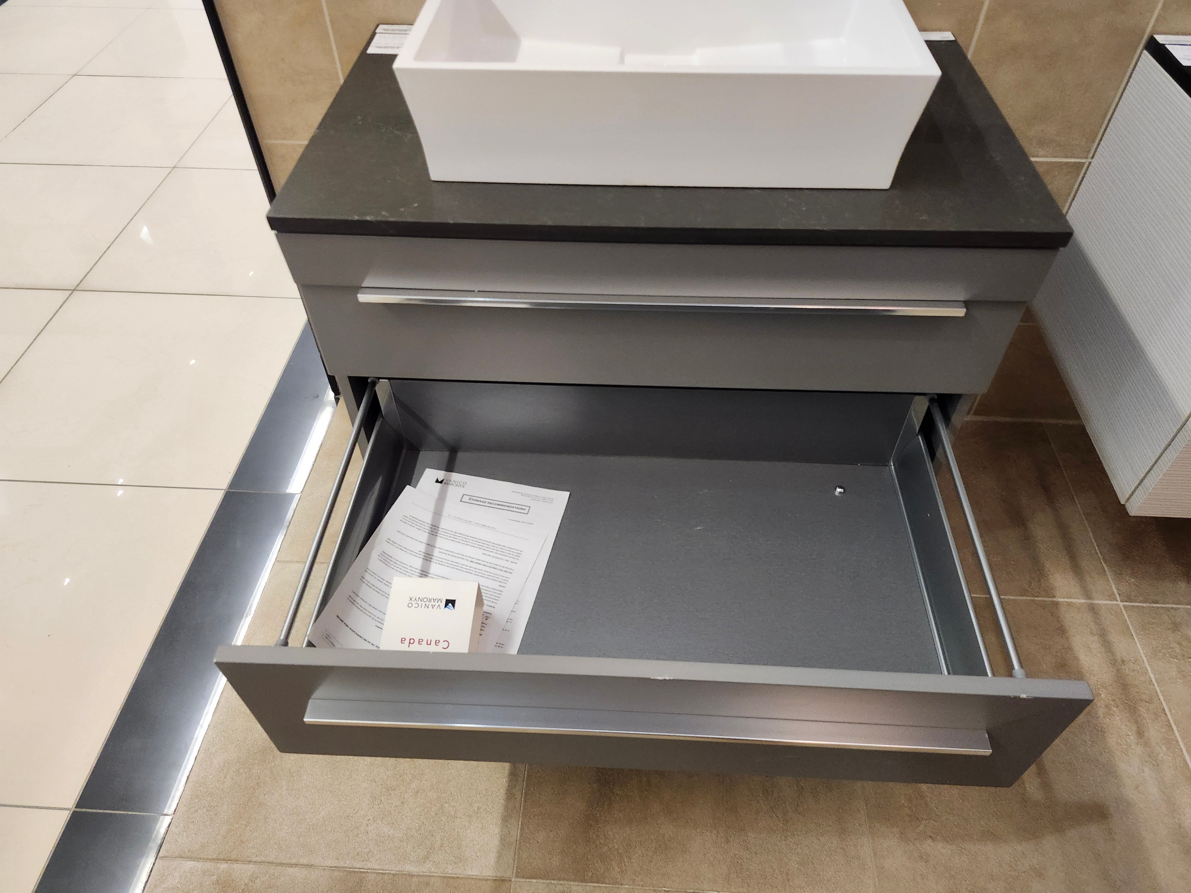 33" Vanico Loft Vanity & Countertop Combo with Mirror (as is)