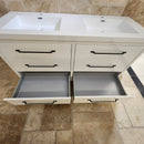 60" Aura Glossy White Plato Vanity with Double Countertop and Black Handles Combo Floormodel(as is) m9-9