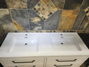 60" Aura Glossy White Plato Vanity with Double Countertop Combo (as is)-3