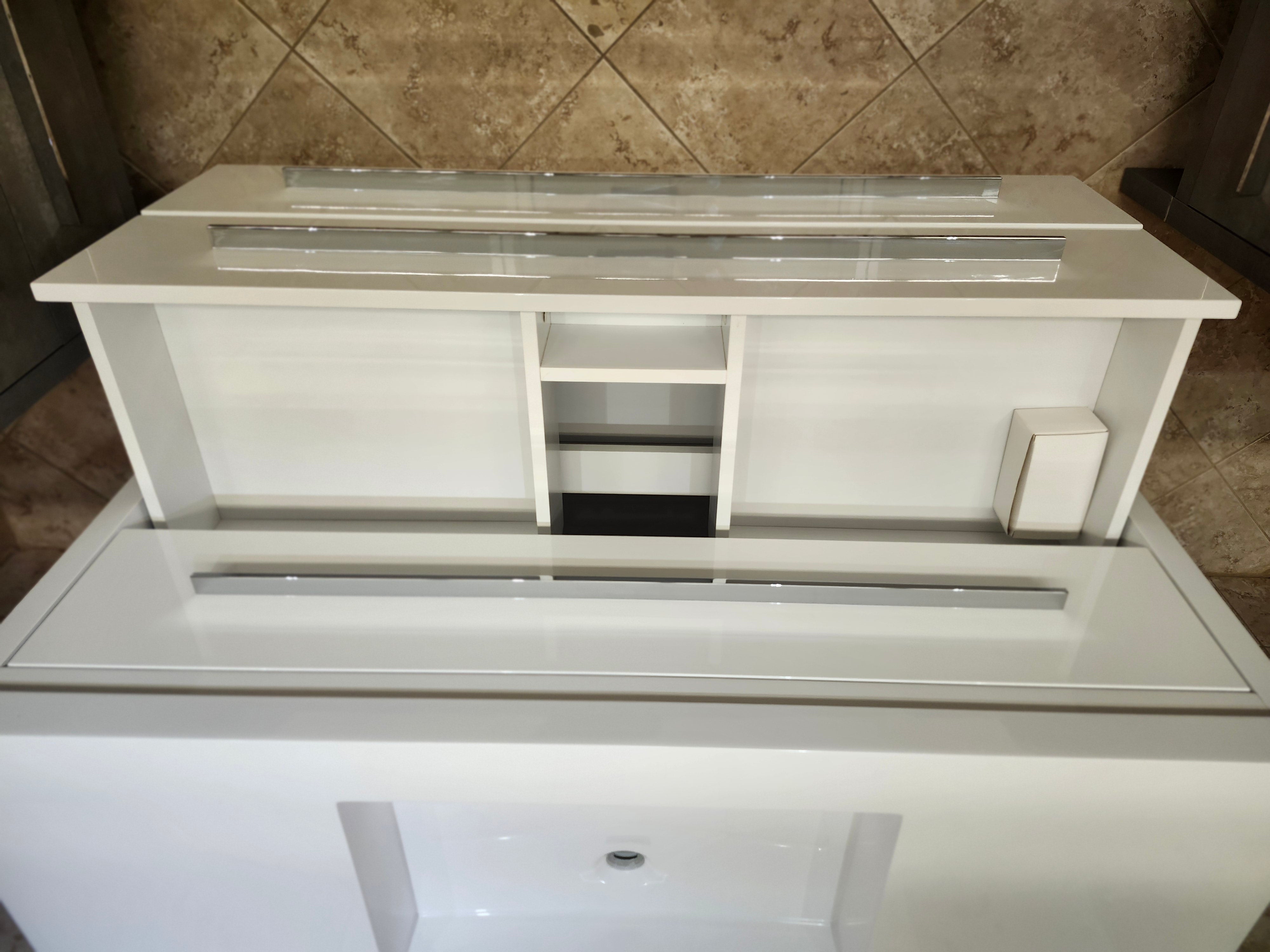 48" Aura Glossy White Plato Vanity with Countertop Combo (as is)