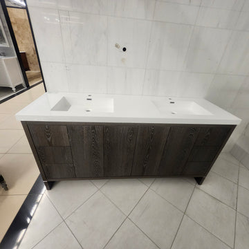 Vida Deco York 71 x 21 Vanity and Aura Countertop Sink Combo No handles Floormount Clearance as is L1