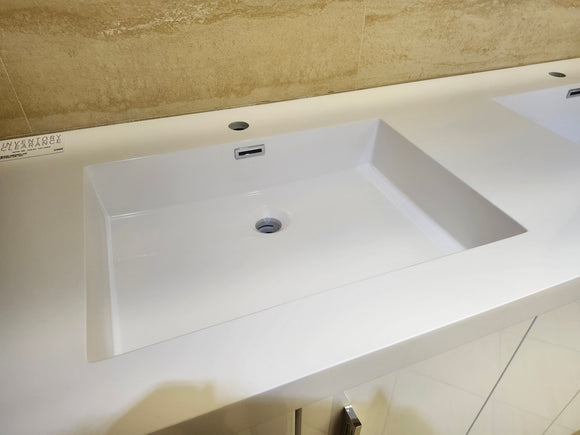 60" Glossy White Art Vanity with Countertop Combo (as is) i9