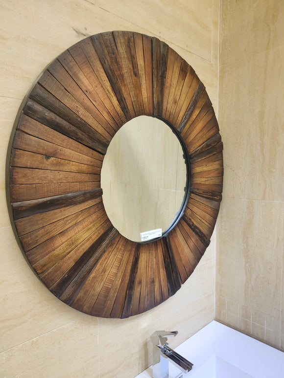 Aquabrass36" x 36" Legno Rotondo Wood Frame Mirror i9