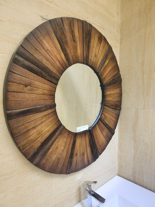 Aquabrass36" x 36" Legno Rotondo Wood Frame Mirror