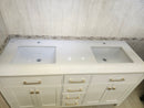 60" Laurel White Vanity and Double Countertop Combo (as is)-3