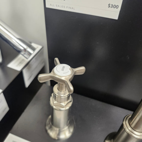 Hansgrohe Axor Series 3 Hole Single Faucet Montreux 8cc Cross Handles Brush Nickel Floomodel Clearance as is