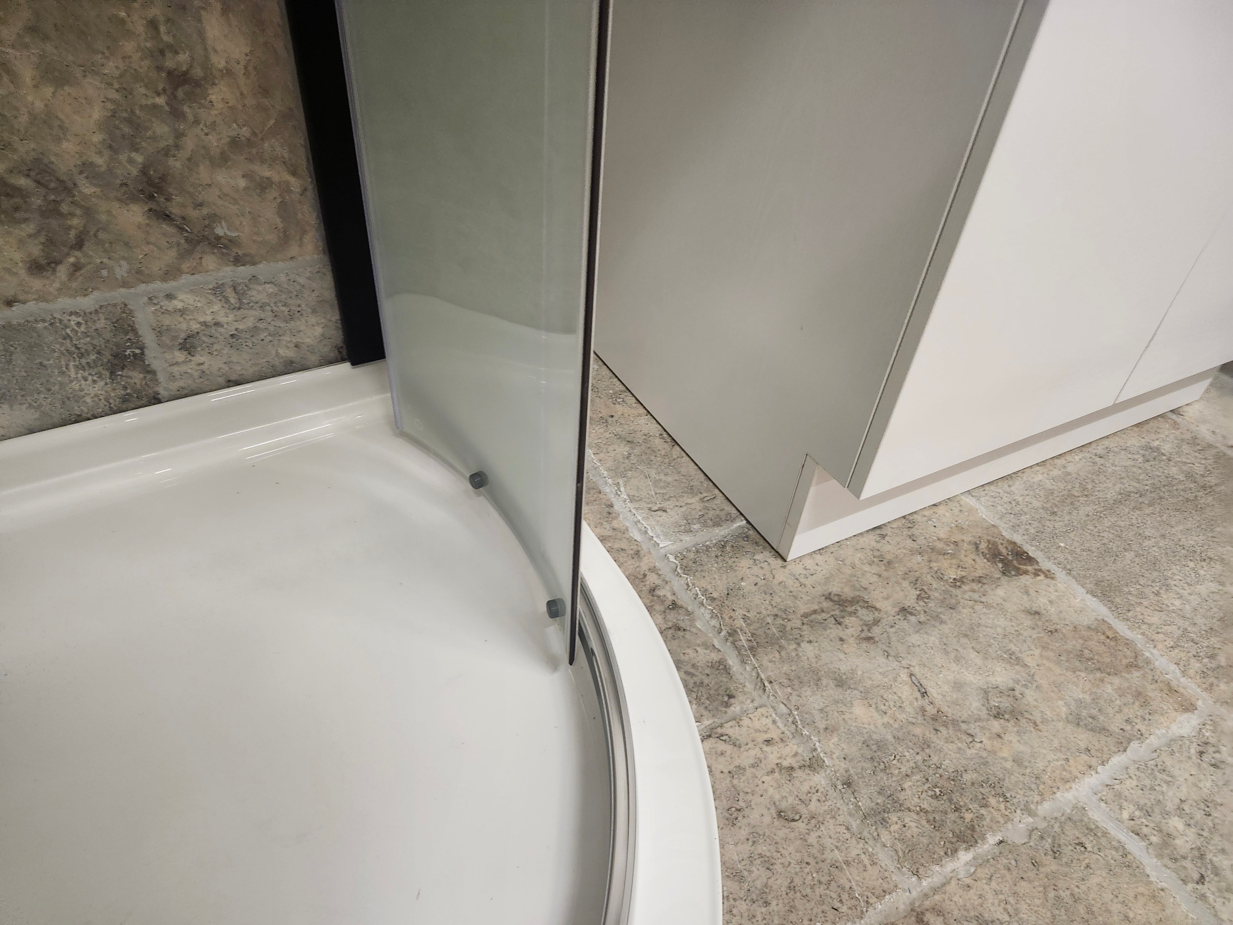 Neptune Round Shower Door with Shower Base Combo Inventory Clearance (as is)