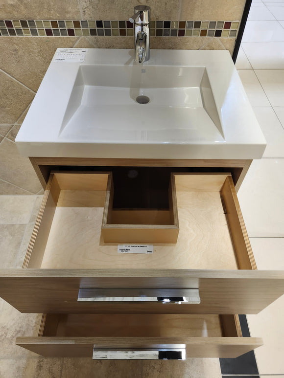24 Duo Champage Melamine Biscuit as is with countertop l12