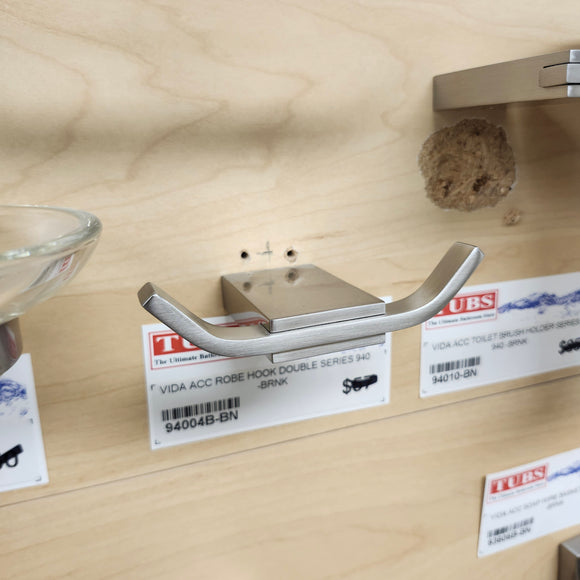 Vida 940 Series Double Robe Hook Bathroom Accessory Floormodel Sold As is