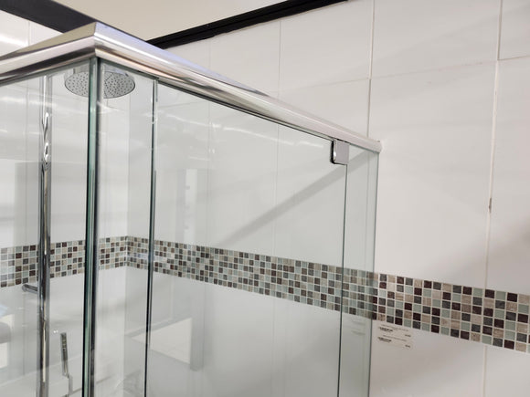D&M Shower Door 66-88 Chrome hardware Clear Doors Floormodel Clearance l5