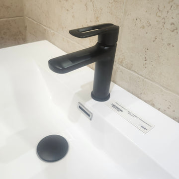 Rubi Mytro Single Hole Bathroom Vanity Faucet Floormodel Clearance as is Black Matte (H22)