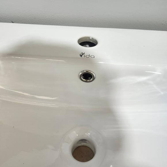 Vida Elda 29.5 x 17.9 Vanity Countertop Sink 1 Hole White Floormodel Clearance As Is i15