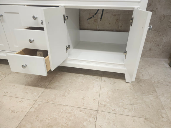 61" Riverfield White Vanity and Double Countertop Combo (as is) i13