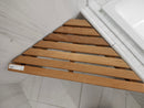 ARB Shower Stool 31.5 x 15.75 x 17.25 Corner Teak Floormodel Clearance As is Solid Wood l1-3