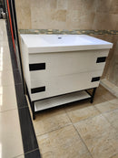 Vida Turin 37" White/Black Vanity with Countertop Combo (as is)-1