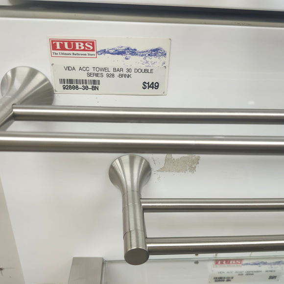 Vida 928 Series 30 Inch Double Towel Bar Bathroom Accessory Floormodel As Is