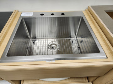 Vida Overmount Laundry 23 x 18 Overmount Sink with grid 3 Hole Inventory Clearance As is - 0