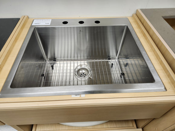 Vida Overmount Laundry 23 x 18 Overmount Sink with grid 3 Hole Inventory Clearance As is