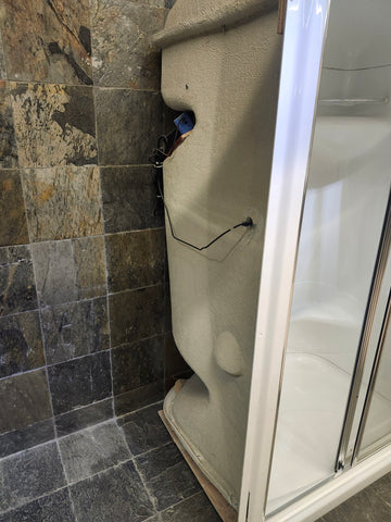Maax walk in shower with door and built in seat (as is) k8 - 0