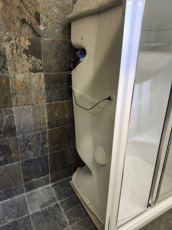Maax walk in shower with door and built in seat (as is)