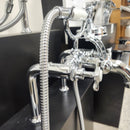 Hansgrohe Axor Series Tub Filler Faucet Montreux Cross Handles Chrome Floormodel Clearance as is Includes Hand Held Shower Head-6