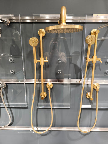 House of Rohl Gold Shower Accessories Floormodel Clearance as is rough in not included