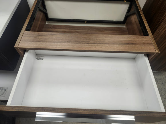 Vida Walnut 31" Makeup Desk and Vanity Mirror Combo Floormodel Clearance wallhung