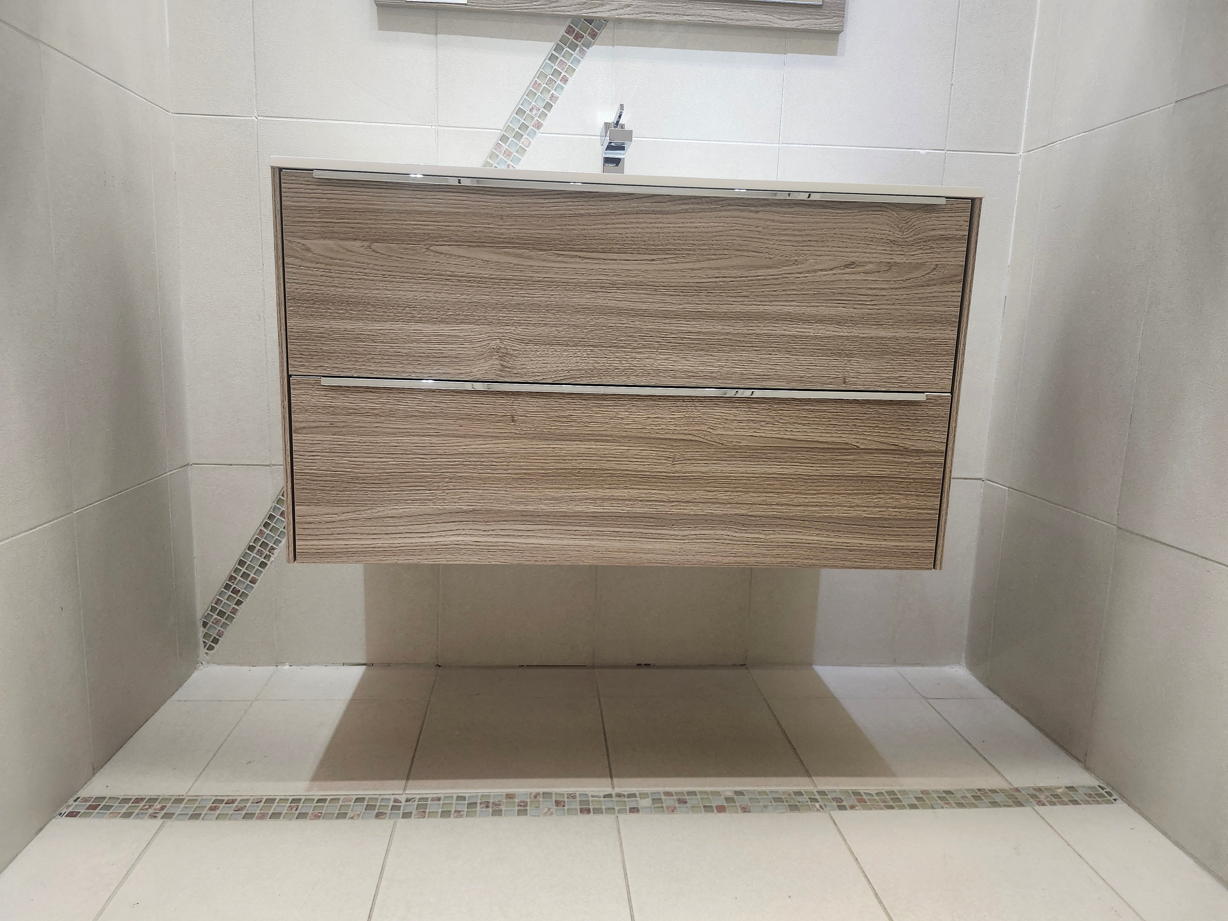 35" Cosmo Shadow Wall Vanity with Countertop Combo (as is) - 0