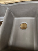 BLANCO Diamond SILGRANIT 32-in 60/40 Double Bowl Undermount Kitchen Sink - Volcano Grey Floormodel as is 400585-3
