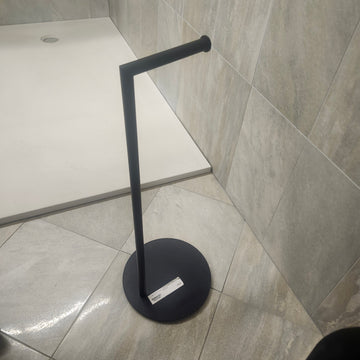 Laloo Matte Black Floormount Toilet Paper Holder Bathroom Accessory Floormodel Clearance As Is M4 9007N - 0