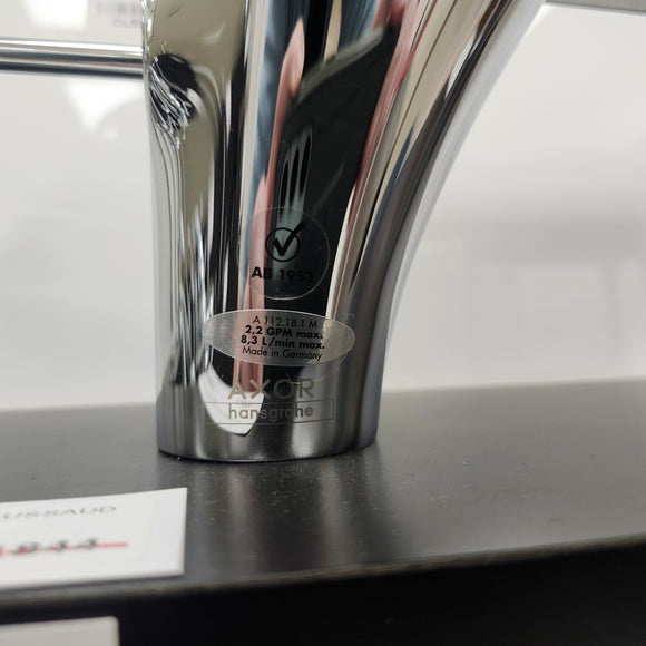 Hansgrohe Axor Series Bathroom Faucet 1 Hole Maussaud Chrome Floormodel Clearance as is