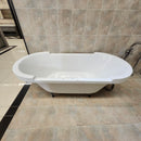 Duravit Sharck Drop In 74 3/4 x 35 1/4 Air Jet Freestanding Bathtub Floormodel Clearance As is M8-1