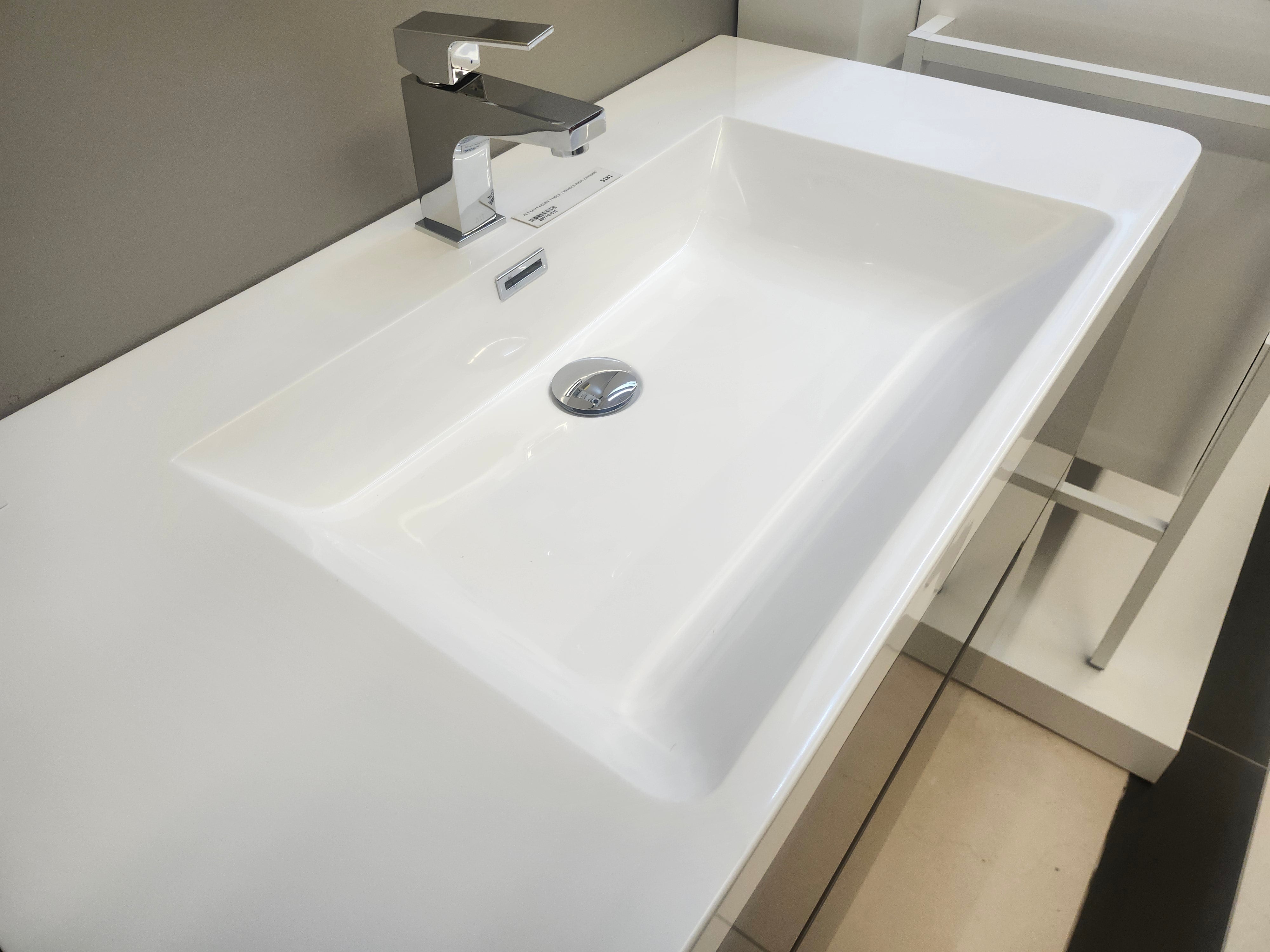 36" Geo Urban Grey  Wall Vanity with Countertop Combo (as is)