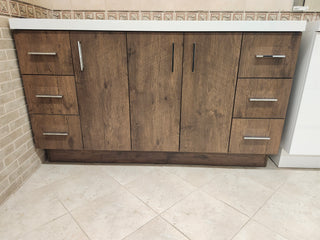 60" Aura Rosewood Art Vanity with Double Countertop Combo (as is)