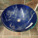 Tempered Glass Vessel Sink Decorative Dragons Floormodel Clearance As is m7-1