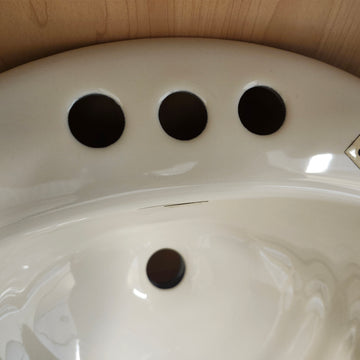 Kohler 19 x 16 Drop in 8cc 3 Hole Biscuit Bathroom Sink Floormodel Clearance As is m10 - 0