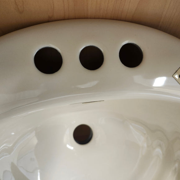 Kohler 19 x 16 Drop in 8cc 3 Hole Biscuit Bathroom Sink Floormodel Clearance As is m10