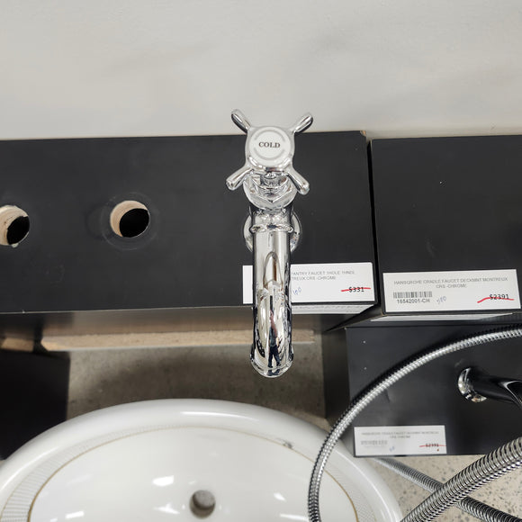 Hansgrohe Axor Series Single 1 Hole Single Pantry Faucet Montreux Cross Handle Chrome Floormodel Clearance as is