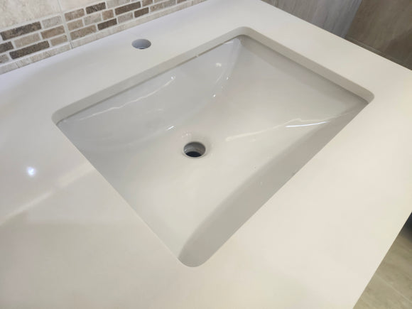 60" Laurel White Vanity and Double Countertop Combo (as is)