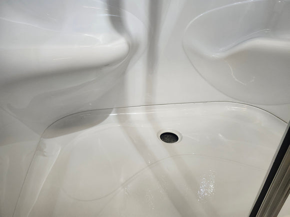 Maax walk in shower with door and built in seat (as is)