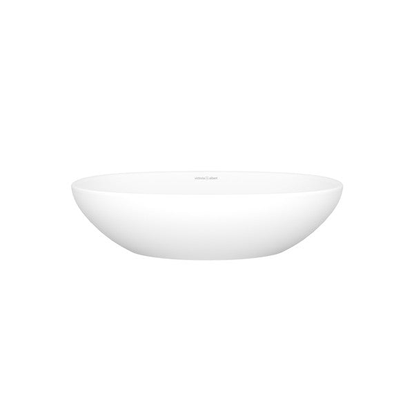 Barcelona 48 Oval 18-7/8 Inch Vessel Lavatory Sink in Volcanic Limestone without Internal Overflow - Matte White