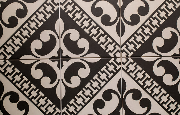 Delconca Paris Vivienne Nero Porcelain Tiles, Priced Per Tile 8 x 8