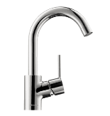 Hansgrohe Talis S Bathroom Faucet Tall with Metal Lever Handle and Pop Up Drain