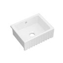 Bowland Fluted Apron Front Single Bowl Fireclay Kitchen Sink-1