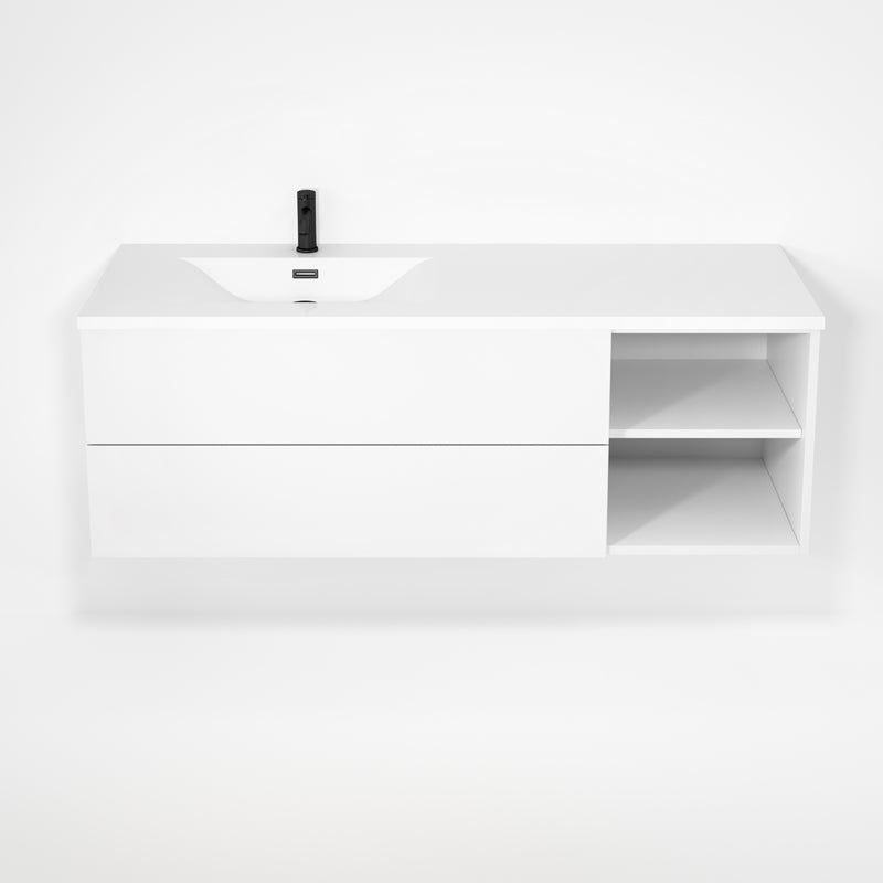 Rubi Haus 55" Wallmount Vanity with Countertop - 0