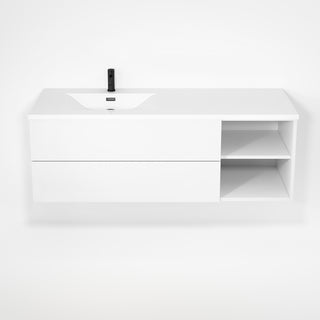 Buy matte-white Rubi Haus 55&quot; Wallmount Vanity with Countertop